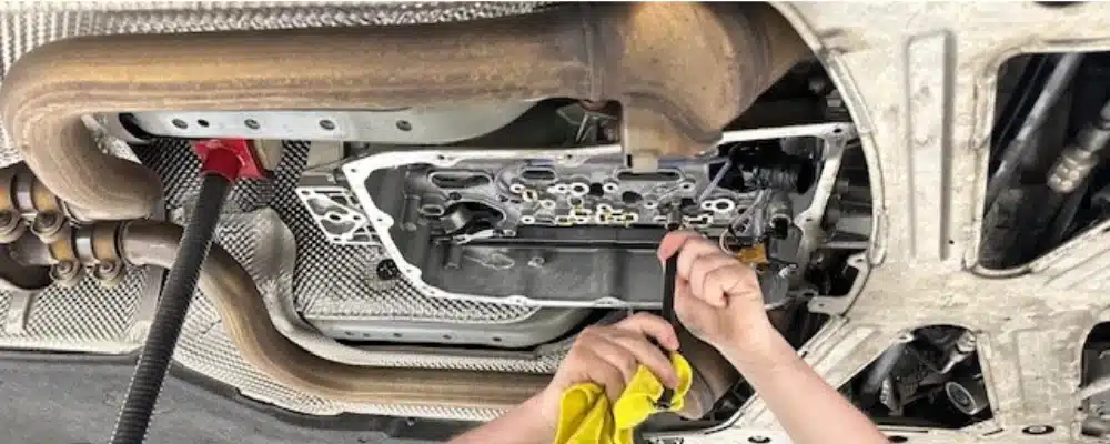 a person working on a car