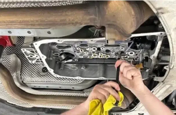 a person working on a car